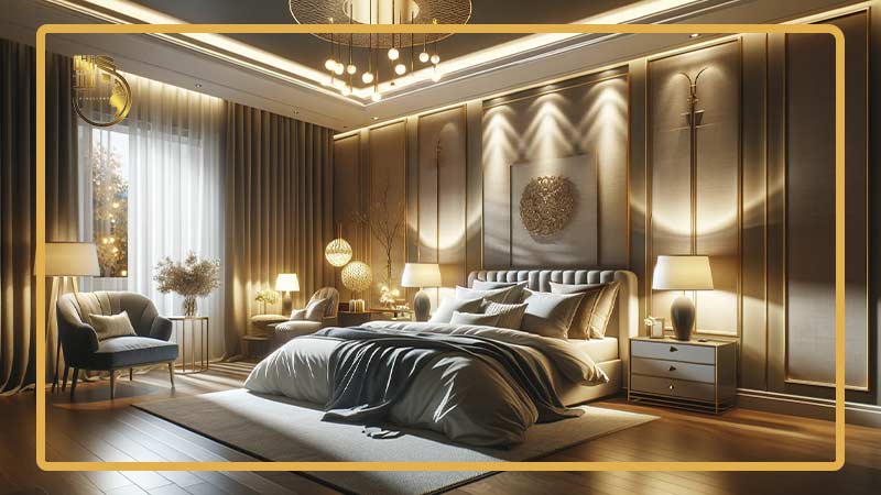 نورپردازی اتاق خواب با ترکیب لامپ های مختلف