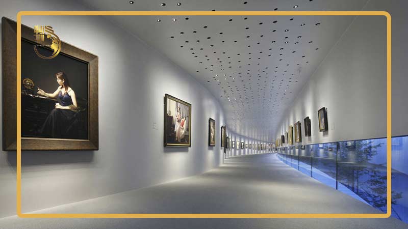 نمایی از نورپردازی در گالری